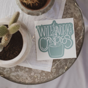 Will Work for Candles Sticker